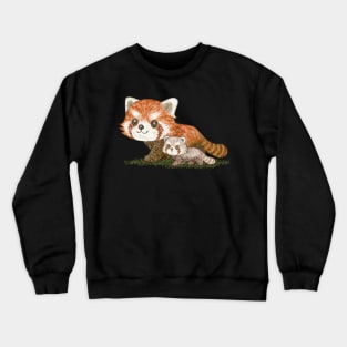 Red panda family walking Crewneck Sweatshirt